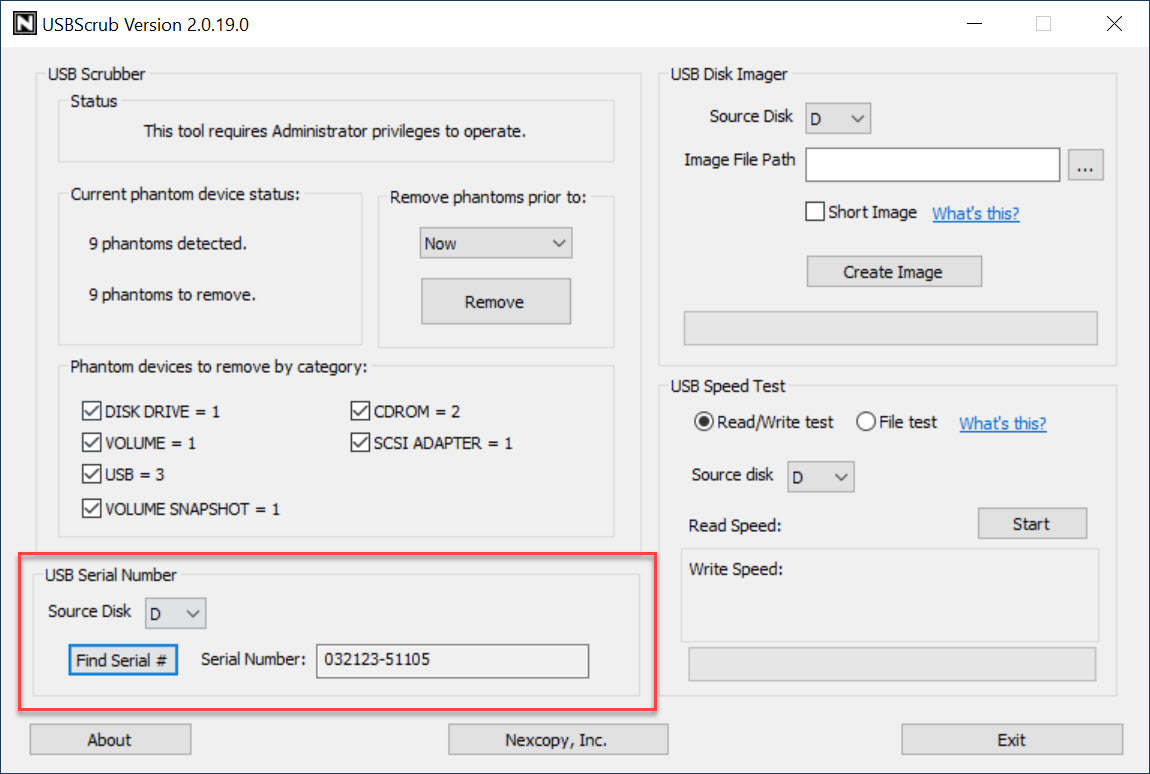 get USB flash drive serial number, free software