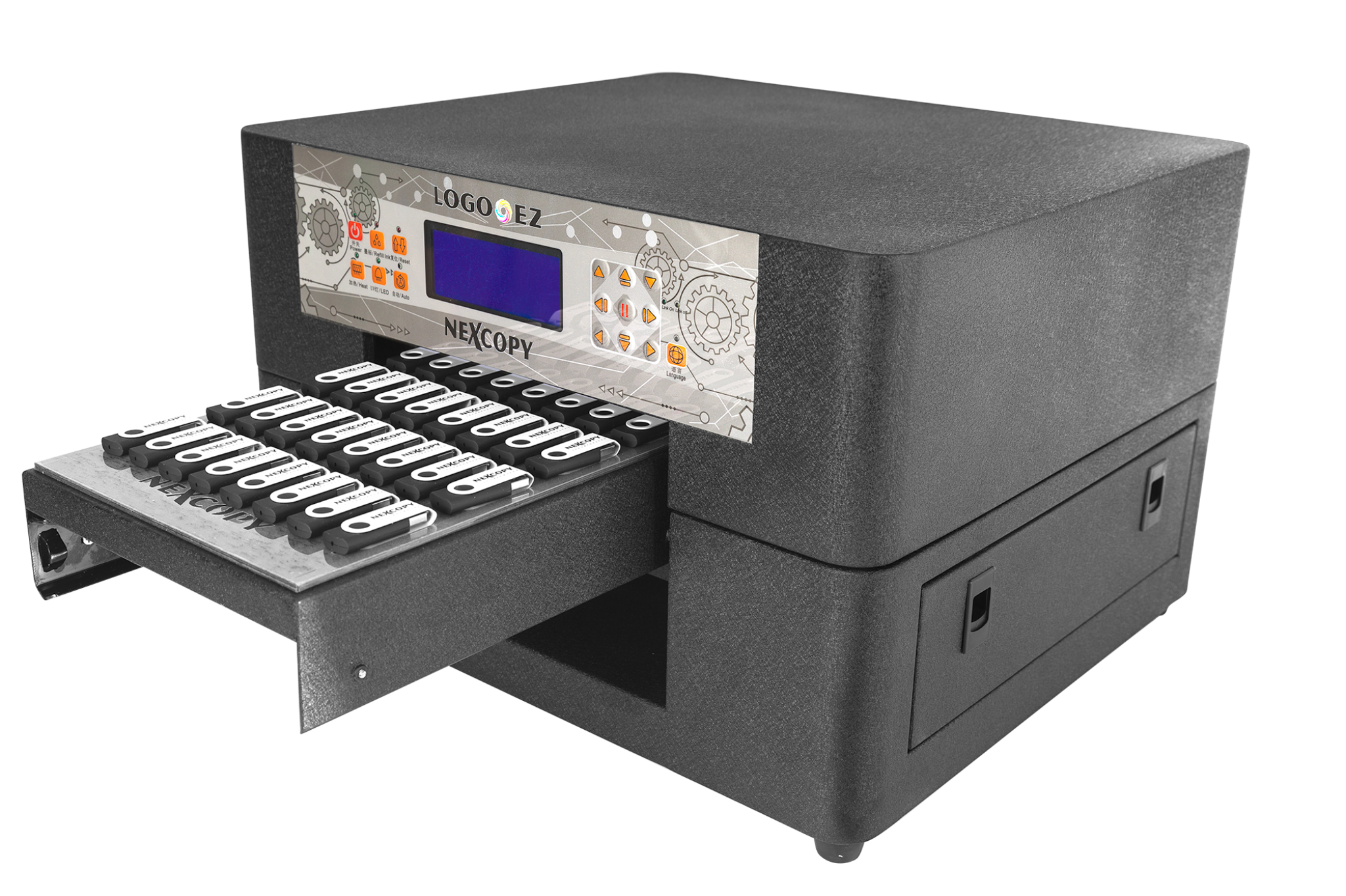 LOGO-EZ USB flash drive printer with six-color eco-solvent flatbed printing system